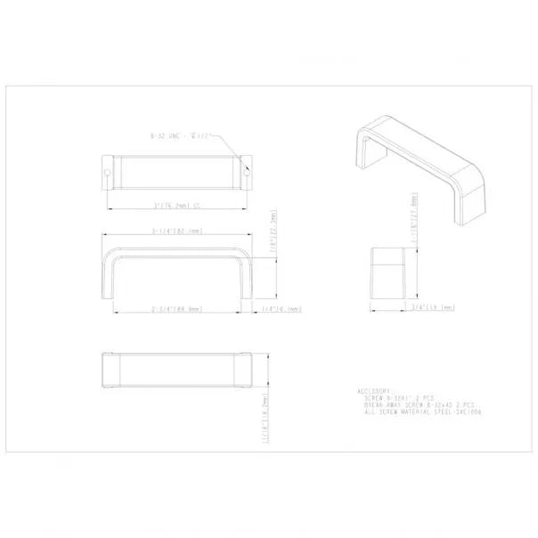 3 Inch Center-to-Center Asher Decorative Hardware