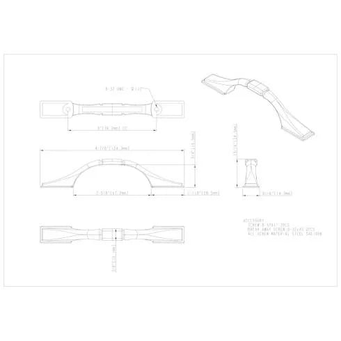 3" Center-to-Center Square Hammond Cabinet Pull