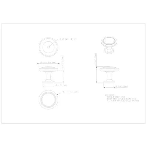 1-1/4" Diameter Round Button Gatsby Cabinet Knob