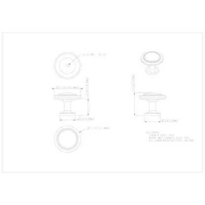 1-1/4" Diameter Round Button Gatsby Cabinet Knob