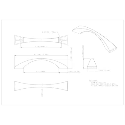 96 mm Center-to-Center Square Glendale Cabinet Pull