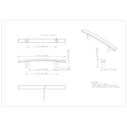 96 mm Center-to-Center Square Thatcher Cabinet Bar Pull