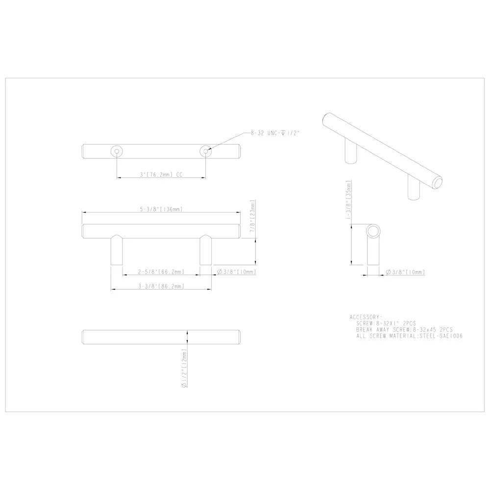 3 Inch Center-to-Center Naples Decorative Hardware